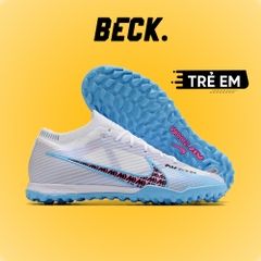 Giày Bóng Đá Trẻ Em Mercurial Vapor 15 Elite Trắng Xám Cổ Lửng TF