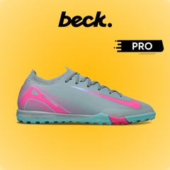Giày Bóng Đá Nike Mercurial VAPOR 16 PRO Xanh Xám Vạch Hồng Đế Đệm Cổ Lửng HQ TF