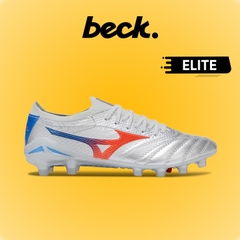 Giày Bóng Đá Mizuno Neo 4 Elite Bạc Vạch Xanh Đỏ Lưỡi Gà Liền FG