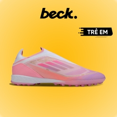 Giày Bóng Đá Trẻ Em Adidas F50 Elite Laceless Lamine Yamal Hồng Không Dây HQ TF