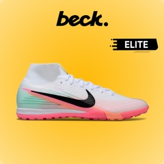 Giày Bóng Đá Nike Mercurial Superfly 10 Elite SK Trắng Hồng Gót Xanh Cổ Cao TF