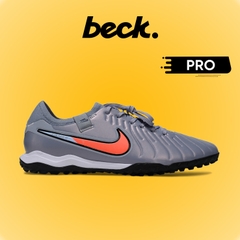Giày Bóng Đá Nike Tiempo Legend 10 Pro Xám Vạch Đỏ Cổ Lửng TF