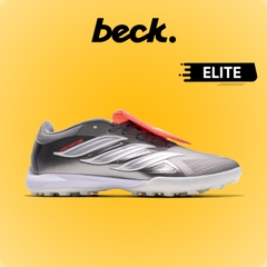 Giày Bóng Đá Adidas Predator 26 Elite Xám Đỏ Lưỡi Gà Lật TF