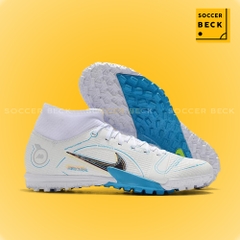 Giày Bóng Đá Nike Mercurial 22 Superfly 8 Academy Trắng Vạch Đen Cổ Cao TF