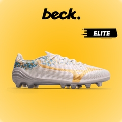 Giày Bóng Đá Mizuno Alpha 3 Elite João Felix Trắng Xám Vàng Cổ Lửng FG