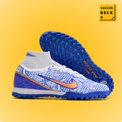 Giày Bóng Đá TQ Nike Mercurial Superfly 9 Elite CR7 Xanh Biển Trắng Cổ Cao TF