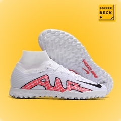 Giày Bóng Đá TQ Nike Air Zoom Mercurial Superfly 9 Elite Trắng Đỏ Cổ Cao TF