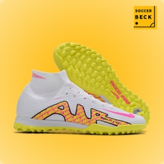 Giày Bóng Đá TQ Nike Mercurial Superfly 9 Elite Trắng Đế Vàng Cổ Cao TF