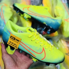 Giày Bóng Đá Nike Mercurial 13 Academy Nõn Chuối Xanh Ngọc Vạch Cam FG