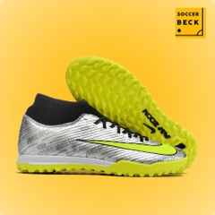 Giày Bóng Đá Nike Mercurial Superfly 9 Academy Xám Vạch Nõn Chuối Cổ Cao TF