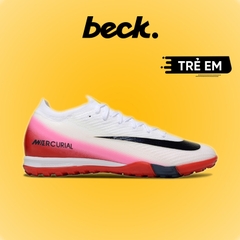 Giày Bóng Đá Trẻ Em Nike Mercurial Vapor 16 Elite 2025 Trắng Đế Hồng Đỏ Cổ Lửng TF