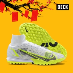 Giày Bóng Đá Nike Mercurial Superfly 8 Elite Safari Trắng Xám Vạch Nõn Chuối Cổ Cao TF