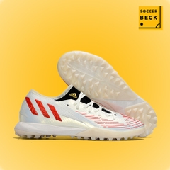 Giày Bóng Đá TQ Adidas Predator Edge.3 Trắng Ngà Vạch Đỏ TF