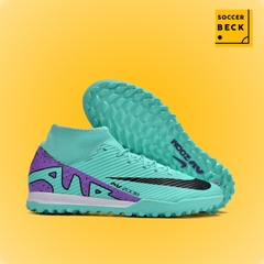 Giày Bóng Đá Nike Mercurial Superfly 9 Academy Xanh Ngọc Gót Tím TF
