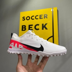 Giày Bóng Đá Nike Vapor 15 Pro Air Zoom Trắng Vạch Đen Gót Đỏ TF