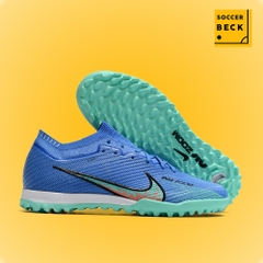 Giày Bóng Đá TQ Nike Mercurial Vapor 15 Elite Xanh Biển Vạch Đen Cổ Lửng TF