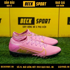 Giày Bóng Đá Nike Mercurial Vapor 13 Pro Hồng Vạch Vàng V2 TF
