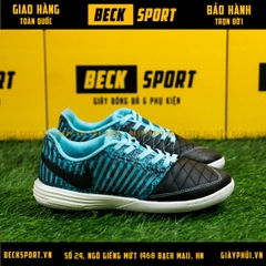 Giày Bóng Đá Nike Lunar Gato II Đen Gót Xanh Ngọc Đế Trắng IC