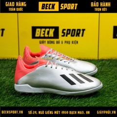 Giày Bóng Đá Adidas X 19.3 Xám Vạch Đen Gót Hồng V3 TF