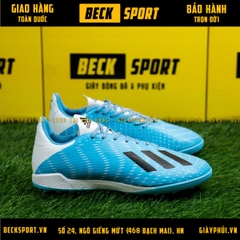 Giày Bóng Đá Adidas X 19.3 Xanh Biển Vạch Đen Gót Trắng V3 TF