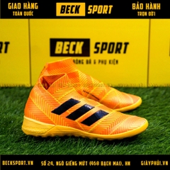 Giày Bóng Đá Adidas Nemeziz 18+ Cam Vạch Đen Không Dây IC