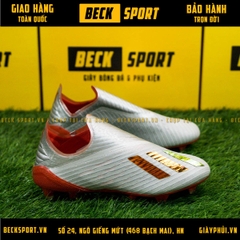 Giày Bóng Đá Adidas X 19+ Xám Vạch Bóng Đế Đỏ Không Dây FG