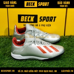 Giày Bóng Đá Adidas X 19.3 Bạc Vạch Đỏ Đế Đen TF