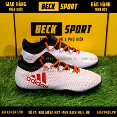 Giày Bóng Đá Adidas X 17.3 Trắng Chấm Bi Đỏ TF