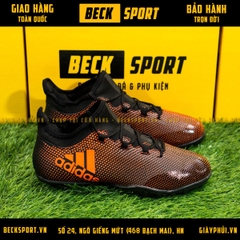 Giày Bóng Đá Adidas X 17.3 Đen Chấm Bi Cam TF