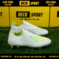 Giày Bóng Đá Adidas X 18+ Trắng Vạch Nõn Chuối Không Dây FG