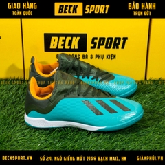 Giày Bóng Đá Adidas X 19.3 Xanh Bích Vạch Rêu TF