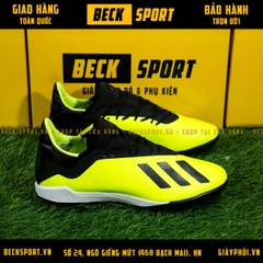 Giày Bóng Đá Adidas X 18.3 Nõn Chuối Vạch Đen Cổ Đen TF