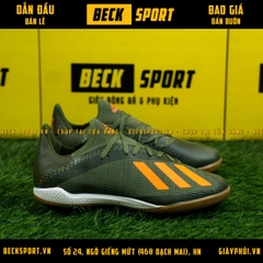 Giày Bóng Đá Adidas X 19.3 Xanh Rêu Vạch Cam HQ IC