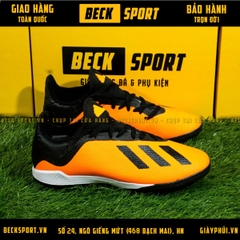 Giày Bóng Đá Adidas X  18.3 Cam Vạch Đen Đế Đen TF