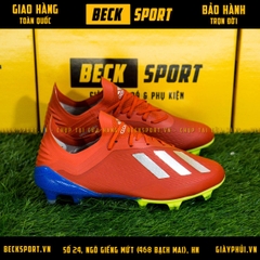 Giày Bóng Đá Adidas X 18.1 Đỏ Vạch Bạc Đế Chuối FG