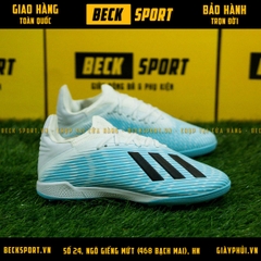 Giày Bóng Đá Adidas X 19.3 Xanh Biển Gót Trắng Vạch Đen V2 TF