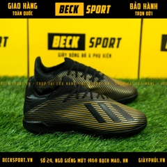 Giày Bóng Đá Adidas X 19.3 Đen Vạch Đồng V2 TF