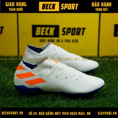 Giày Bóng Đá Adidas Nemeziz 19.1 Trắng Vạch Cam FG