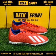 Giày Bóng Đá Adidas X 18.4 Đỏ Vạch Bạc Đế Trắng TF