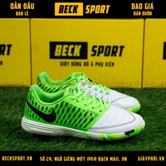 Giày Bóng Đá Nike Lunar Gato II Trắng Gót Xanh Lá Đế Rằn Ri IC