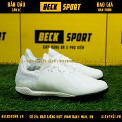 Giày Bóng Đá Adidas X 18.3 Trắng Tuyền Đế Đen HQ TF