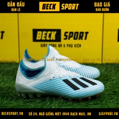 Giày Bóng Đá Adidas X 19.1 Xanh Biển Vạch Đen Gót Trắng AG