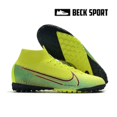 Giày Bóng Đá Nike Mercurial Dream Speed Superfly 7 Elite Nõn Chuối Xanh Ngọc Vạch Đen Cổ Cao TF