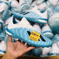 Giày Bóng Đá Adidas X 19.1 Xanh Biển Vạch Đen Gót Trắng TF