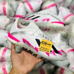 Giày Bóng Đá Adidas X 19.1 Trắng Xám Hồng Vạch Đen TF