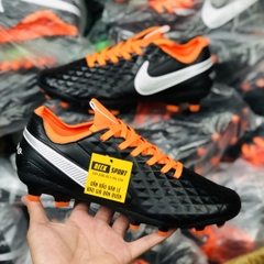 Giày Bóng Đá Nike Tiempo Legend 8 Elite Đen Cam Vạch Trắng FG