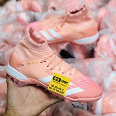 Giày Bóng Đá Adidas Predator 20.3 Hồng Vạch Trắng Cao Cổ TF