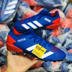 Giày Bóng Đá Adidas Predator 20.3 Tormentor Xanh Biển Vạch Trắng Mũi Đỏ Cổ Lửng TF