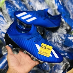 Giày Bóng Đá Adidas X 19.1 Xanh Biển Vạch Trắng Đế Đen FG