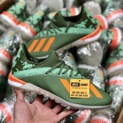 Giày Bóng Đá Adidas X 19.1 Xanh Rêu Vạch Cam TF